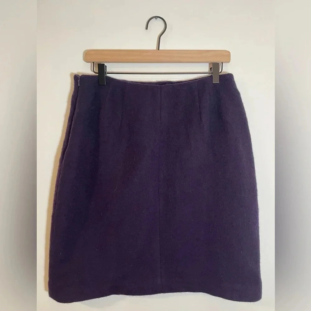 Vintage Field Manor Modern Classics Navy Blue Wool Blend Lined Skirt Warm Sz 14 - Picture 4 of 9